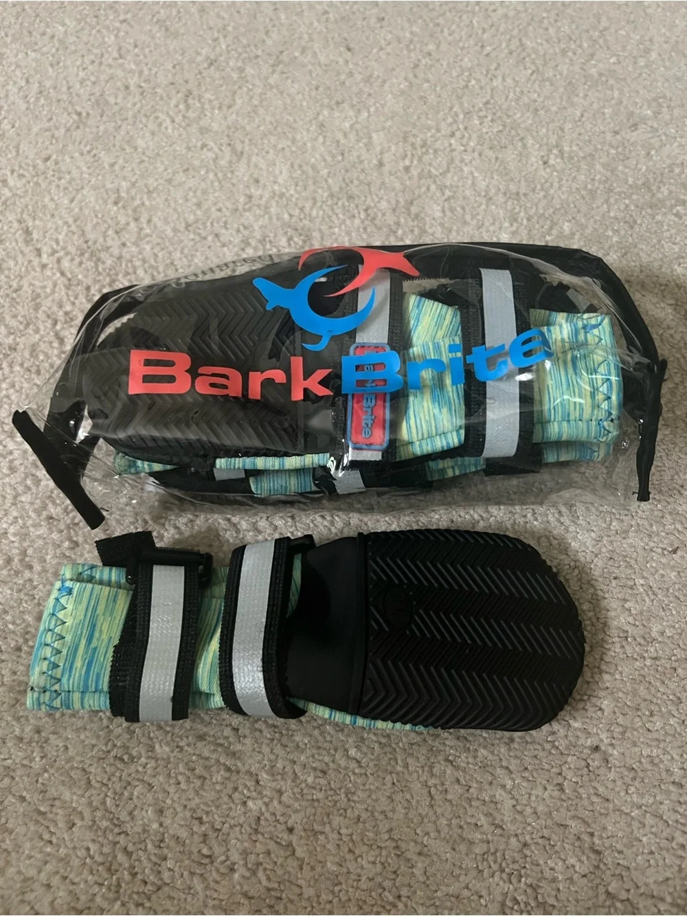 Reflective Dog Boots in Teal Stripe - 4 Pack, NWT